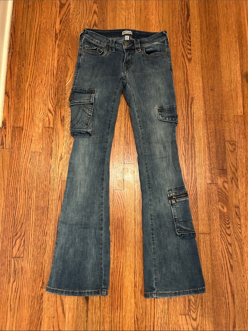 True Religion Y2K low rise jeans 25 Becca Cargo